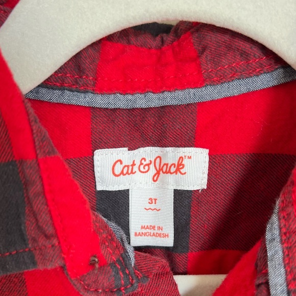 Cat & Jack Kids Flannel Button Down 3T - Picture 3 of 4